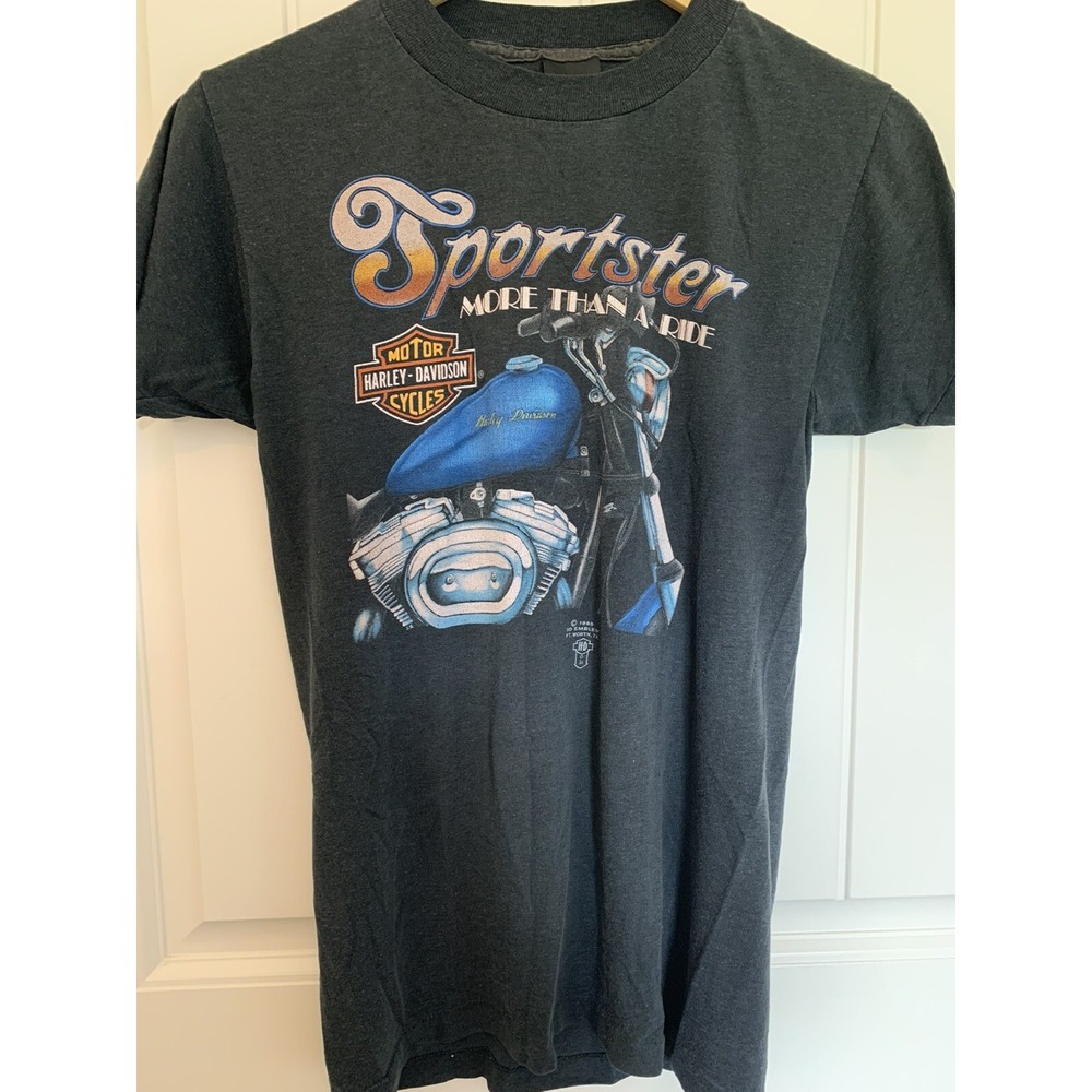 VTG Harley Davidson Sportster More Than A Ride 3D Emblem Mens Med 1988